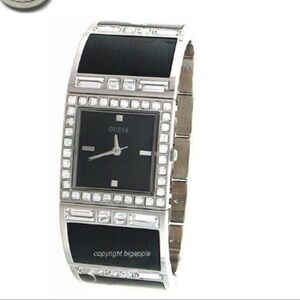 Guess Black and Silver Crystal Watch